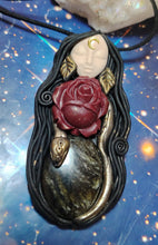Load image into Gallery viewer, Lilith Necklace, First Feminist Statue Figurine Pendant. Dark Goddess, Divine Feminine Occult Jewelry
