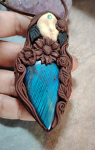 Load image into Gallery viewer, Gaia Divine Feminine Art Jewelry, Earth Goddess Pendant Necklace