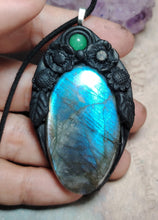 Load image into Gallery viewer, Soul Retrieval Shaman Necklace | Blue Labradorite Pendant | Shamanic Healing Jewelry Tools