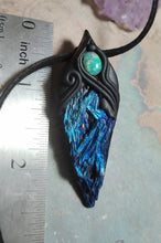 Load image into Gallery viewer, Dragons Breath, Mexican Fire Opal and Aura Kyanite Necklace. Mythical Jewelry