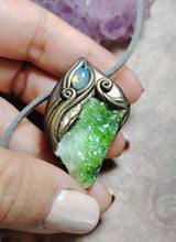 Load image into Gallery viewer, PREORDER Healer Necklace | Mexican Fire Opal and Green Aura Quartz | Lightworker, Shaman, Jewelry