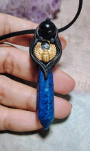 Load image into Gallery viewer, Egyptian Revival Scarab Necklace | Winged Khepri Beetle Symbol | Insect Jewerly