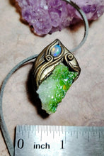 Load image into Gallery viewer, PREORDER Healer Necklace | Mexican Fire Opal and Green Aura Quartz | Lightworker, Shaman, Jewelry