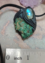 Load image into Gallery viewer, Heart of the Shaman Necklace | Raw Malachite Labradorite Pendant | Shamanic Tools Jewelry