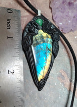 Load image into Gallery viewer, Soul Retrieval Shaman Necklace | Blue Labradorite Pendant | Shamanic Healing Jewelry Tools