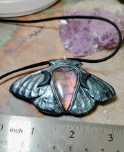 Load image into Gallery viewer, Luna Moth Necklace | Moon Phases Insect Pendant | Wiccan, Occult, Witchy Jewelry