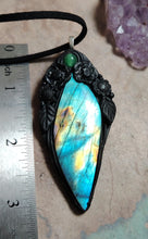 Load image into Gallery viewer, Soul Retrieval Shaman Necklace | Blue Labradorite Pendant | Shamanic Healing Jewelry Tools