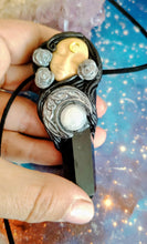 Load image into Gallery viewer, Hecate Statue Figurine Necklace | Hekate Triple Moon Goddess of Witches |agic and Witchcraft | Wiccan Occult Jewelry