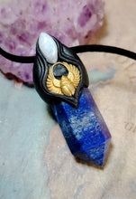 Load image into Gallery viewer, Egyptian Scarab Necklace | Lapis Lazuli Pendant | Winged Gold Beetle Egypt Jewelry