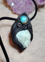 Load image into Gallery viewer, PREORDER Sirian Starseed Necklace | Raw Blue Hemimorphite Specimen Pendant | Sirius Constellation Ascension Jewelry