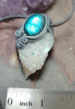 Load image into Gallery viewer, Aurora Borealis Necklace | Angel Aura Quartz Crystal Pendant | Northern Lights Elven Jewelry