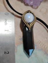 Load image into Gallery viewer, The Shield, Empath Protection Necklace | Moonstone & Obsidian | Reject Evil Eye and Negativity