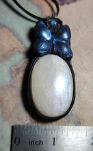 Load image into Gallery viewer, Blue Morpho Butterfly Necklace| Moonstone Crystal Pendant | Spirit Animal Shamanic Jewelry