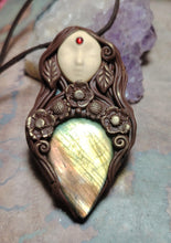 Load image into Gallery viewer, Gaia Divine Feminine Art Jewelry, Earth Goddess Pendant Necklace