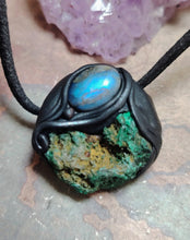Load image into Gallery viewer, Heart of the Shaman Necklace | Raw Malachite Labradorite Pendant | Shamanic Tools Jewelry