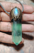 Load image into Gallery viewer, Forest Goddess Necklace | Green Fluorite and Moonstone Pendant. Witch Jewelry
