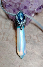 Load image into Gallery viewer, PREORDER Archangel Michael Necklace | Blue Kyanite, Opalite Pendant | High Vibration Spiritual Energy Healing | Guardian Angel Jewelry Gifts for Men and Women