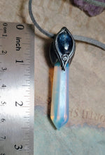 Load image into Gallery viewer, PREORDER Archangel Michael Necklace | Blue Kyanite, Opalite Pendant | High Vibration Spiritual Energy Healing | Guardian Angel Jewelry Gifts for Men and Women