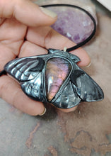Load image into Gallery viewer, Luna Moth Necklace | Moon Phases Insect Pendant | Wiccan, Occult, Witchy Jewelry