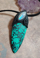 Load image into Gallery viewer, Warrior, Men's Turquoise Necklace Pendant | Divine Masculine Jewelry | Native American Shaman Crystal Tools
