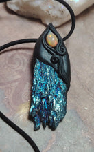 Load image into Gallery viewer, Dragons Breath, Mexican Fire Opal and Aura Kyanite Necklace. Mythical Jewelry