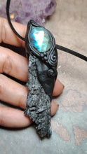 Load image into Gallery viewer, New Dawn, Black Kyanite Labradorite Necklace | Consciousness Awakening Jewelry for the New Earth