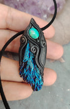 Load image into Gallery viewer, Dragons Breath, Mexican Fire Opal and Aura Kyanite Necklace. Mythical Jewelry
