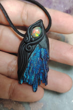 Load image into Gallery viewer, Dragons Breath, Mexican Fire Opal and Aura Kyanite Necklace. Mythical Jewelry