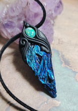 Load image into Gallery viewer, Dragons Breath, Mexican Fire Opal and Aura Kyanite Necklace. Mythical Jewelry