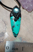 Load image into Gallery viewer, Warrior, Men's Turquoise Necklace Pendant | Divine Masculine Jewelry | Native American Shaman Crystal Tools