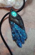 Load image into Gallery viewer, Dragons Breath, Mexican Fire Opal and Aura Kyanite Necklace. Mythical Jewelry