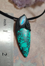 Load image into Gallery viewer, Warrior, Men's Turquoise Necklace Pendant | Divine Masculine Jewelry | Native American Shaman Crystal Tools