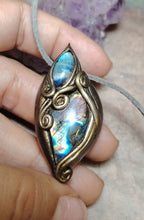 Load image into Gallery viewer, PREORDER The High Priestess | Purple Labradorite, Divine Feminine Art Necklace | Spectrolite & Moonstone Pendant