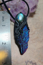 Load image into Gallery viewer, PREORDER Andromedan. Kyanite Crystal Pendant Labradorite Necklace | Starseed Andromeda Origins Jewelry