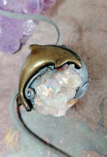 Load image into Gallery viewer, Dolphin Spirit Animal Necklace | Angel Aqua Aura Quartz | Sirius Starseed Jewelry