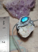 Load image into Gallery viewer, Arcturian Starseed Necklace | Angel Aura Quartz & Labradorite Pendant | Arcturus Galaxy Origins Jewelry