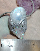 Load image into Gallery viewer, Guardian Angel Necklace | Angel Aura Quartz & Rainbow Moonstone | Angelic Archangelic Healing Protection Jewelry