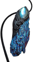 Load image into Gallery viewer, Andromeda. Kyanite Crystal Pendant Labradorite Necklace | Starseed Andromeda Origins Jewelry