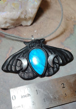 Load image into Gallery viewer, PREORDER Luna Moth Necklace | Moon Phases Insect Pendant | Wiccan, Occult, Witchy Jewelry