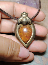 Load image into Gallery viewer, PREORDER Sacred Queen Bee Necklace! | Carnelian Pendant | Gold Honey Bee Jewelry