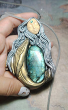 Load image into Gallery viewer, PREORDER Cosmic Blue Whale Goddess Spirit Necklace | Labradorite Crystal Pendant | Divine Feminine Jewelry