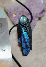 Load image into Gallery viewer, PREORDER Andromedan. Kyanite Crystal Pendant Labradorite Necklace | Starseed Andromeda Origins Jewelry