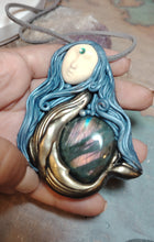 Load image into Gallery viewer, PREORDER Cosmic Blue Whale Goddess Spirit Necklace | Moonstone & Labradorite Crystal Pendant | Divine Feminine Jewelry