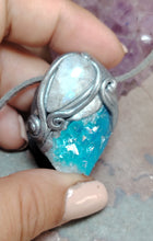 Load image into Gallery viewer, PREORDER Lucid Dreaming Necklace | Aqua Aura Quartz & Moonstone | Astral Projection, Out of Body, Dream Recall Jewelry