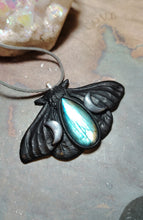Load image into Gallery viewer, PREORDER Luna Moth Necklace | Moon Phases Insect Pendant | Wiccan, Occult, Witchy Jewelry