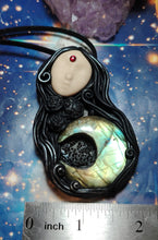 Load image into Gallery viewer, Hecate Statue Figurine Necklace | Hekate Triple Moon Goddess of Witches |agic and Witchcraft | Wiccan Occult Jewelry