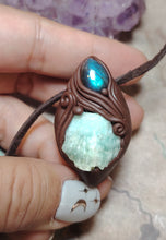 Load image into Gallery viewer, Lemurian Starseed Hemimorphite Crystal Necklace | Light Codes Activation Pendant