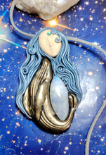 Load image into Gallery viewer, PREORDER Cosmic Blue Whale Goddess Spirit Necklace | Moonstone Crystal Pendant | Divine Feminine Jewelry