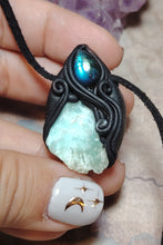 Load image into Gallery viewer, Sirian Starseed Necklace | Raw Blue Hemimorphite Specimen Pendant | Sirius Constellation Ascension Jewelry