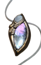 Load image into Gallery viewer, PREORDER The High Priestess | Purple Labradorite, Divine Feminine Art Necklace | Spectrolite & Moonstone Pendant